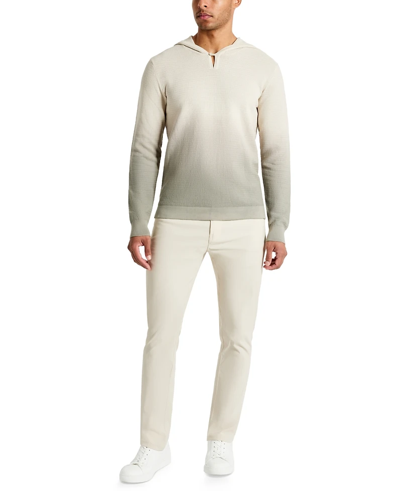 Kenneth Cole Men's 4-Way Stretch Die-Dyed Hooded Sweater