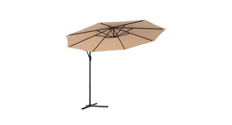 10 Feet Patio Offset Hanging Umbrella with Easy Tilt Adjustment