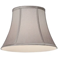 Springcrest Set of 2 Pewter Gray Small Bell Lamp Shades 7" Top x 12" Bottom x 9" High (Spider) Replacement with Harp and Finial