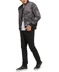 Calvin Klein Men's Quilted Baseball Jacket with Rib-Knit Trim