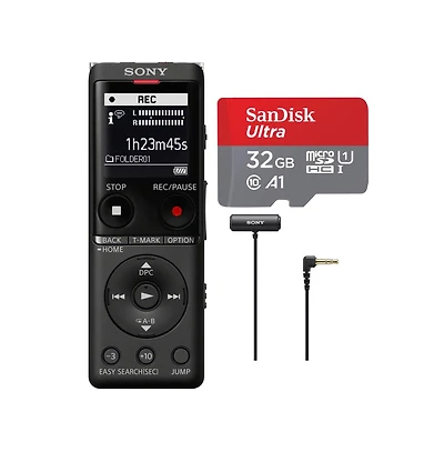 Sony Icd-UX570 Series UX570 Digital Voice Recorder (Black) with 32GB Card Bundle