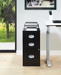 Office Star 27.75" 3 Drawer Locking Metal File Cabinet