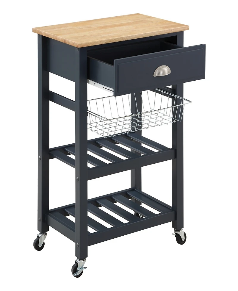Office Star 33.75" Wood Hampton Kitchen Cart