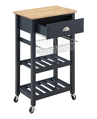 Office Star 33.75" Wood Hampton Kitchen Cart