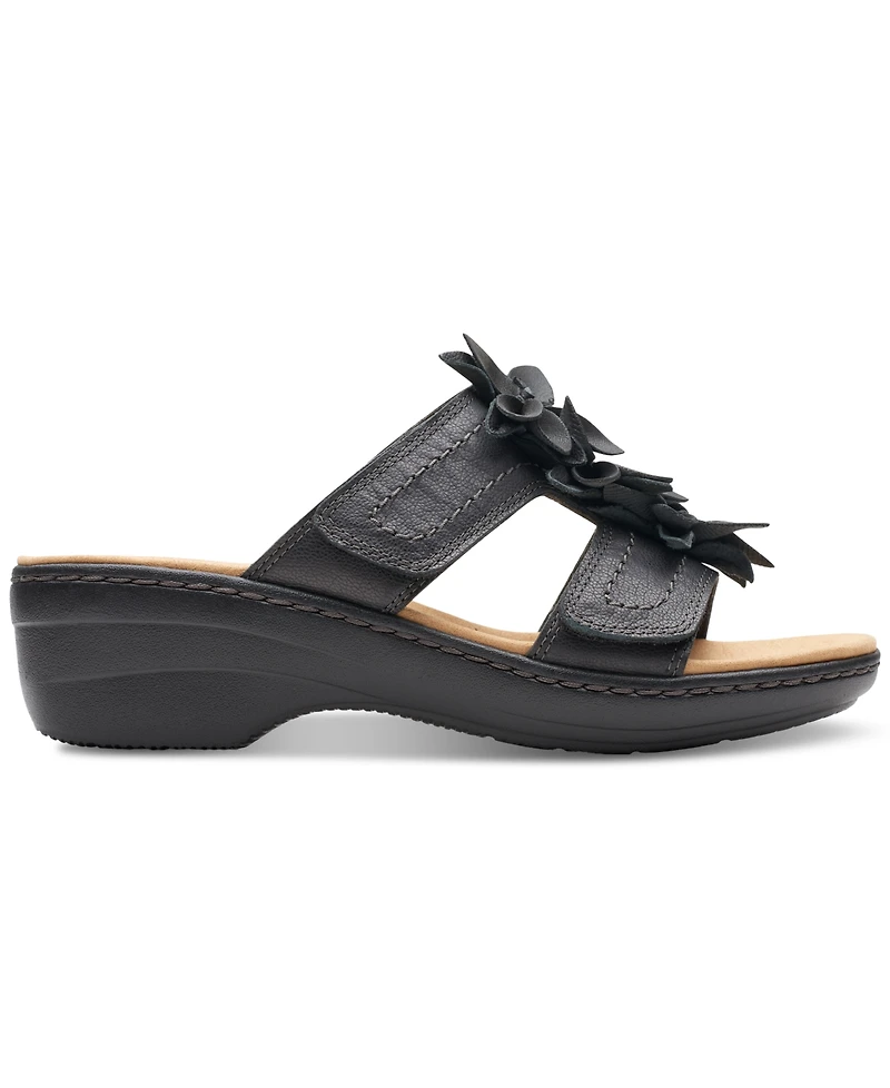 Clarks Merliah Raelyn Flower-Detail Wedge Heel Platform Sandals