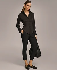 Donna Karan New York Women's Button Front Point Hem Top, Regular & Petite Sizes