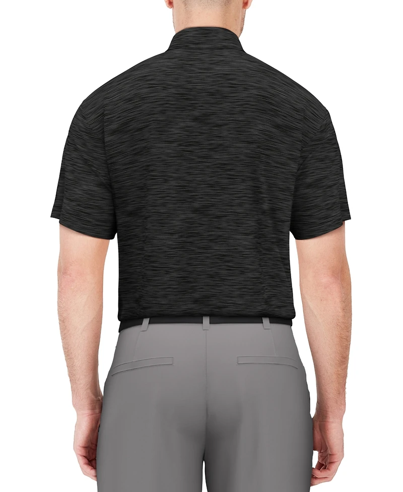 Pga Tour Men's Short Sleeve Airflux Heather Golf Polo Shirt
