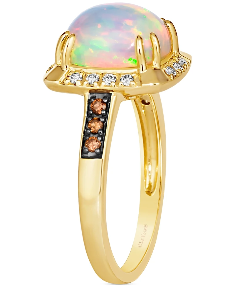 Le Vian Neopolitan Opal (1-5/8 ct. t.w.) & Diamond (1/5 ct. t.w.) Halo Ring in 14k Gold