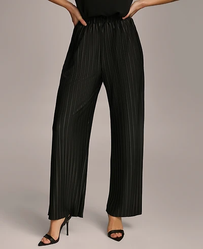 Donna Karan New York Women's Pull-On Pleated Wide Leg Pants