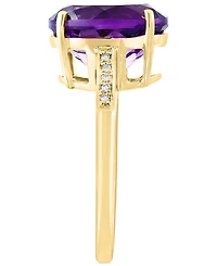 Effy Amethyst (4-1/6 ct. t.w.) & Diamond (1/20 ct. t.w.) Oval Ring in 14k Gold