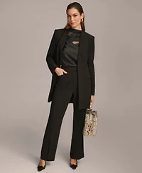 Donna Karan Collarless Topper Jacket Straight Leg Pant