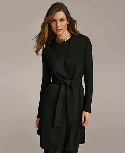 Donna Karan New York Women's Tie Waist Long Cardigan