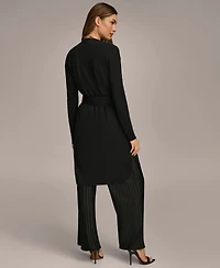 Donna Karan New York Women's Tie Waist Long Cardigan