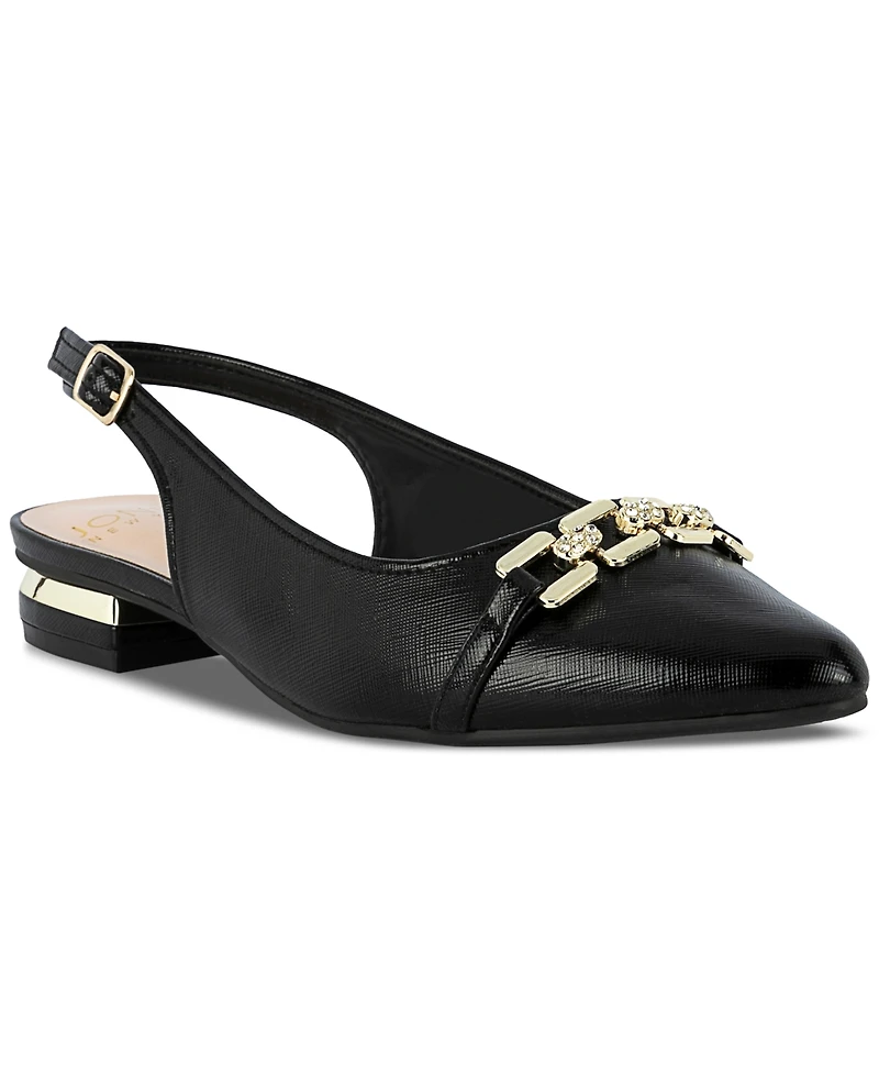 Jones New York Women's Quinay Pave Chain Slingback Flats