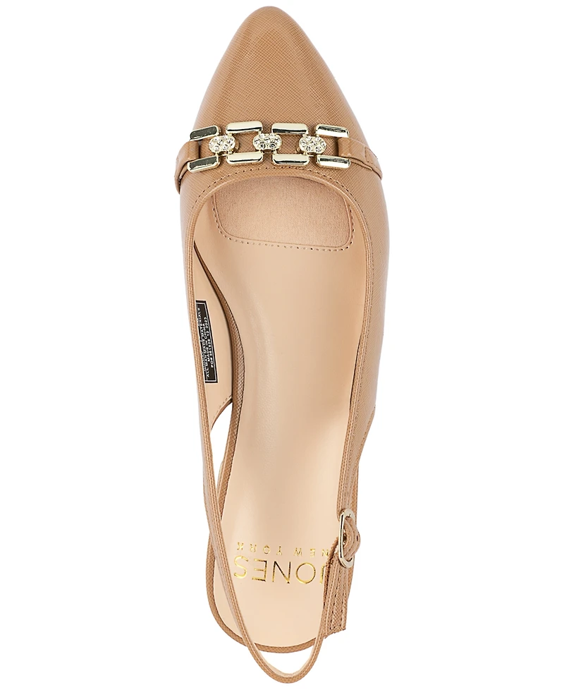 Jones New York Women's Quinay Pave Chain Slingback Flats