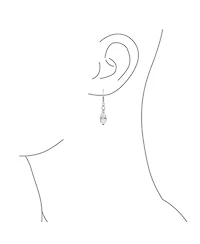 Bling Jewelry White Heart Shaped Synthetic Opal Love Knot Dangle Irish Celtic Earrings For Women Lever back Sterling Silver 1.5 Inch Long