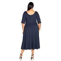 City Chic Plus Cute Girl Elbow Sleeve Dress