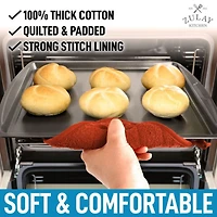 Washable Quilted Terry Cloth Potholder for Cooking and Baking (6 Pack)