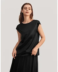 Lilysilk Women's Basic Cap Sleeves Silk Tee