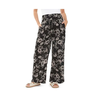 Ripe Maternity Maternity Ripe Trina Shirred Wide Leg Pants Black/Natural