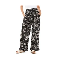 Ripe Maternity Maternity Ripe Trina Shirred Wide Leg Pants Black/Natural