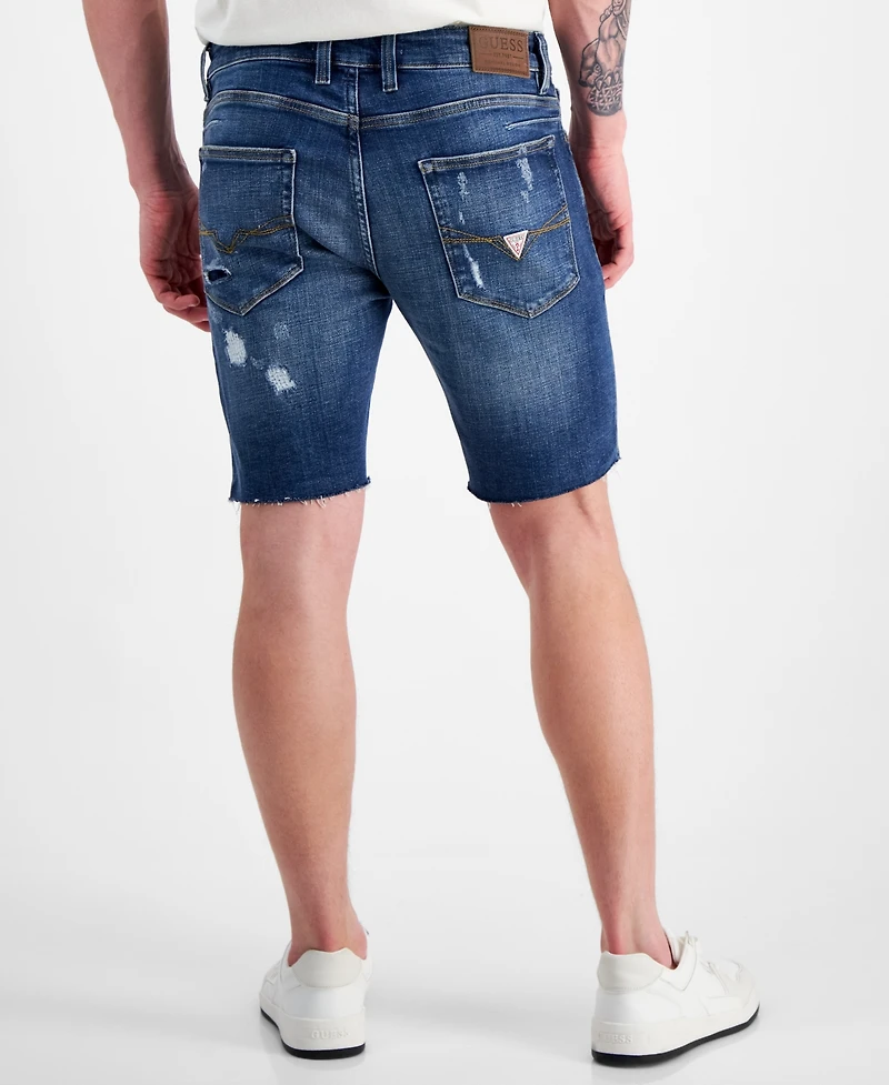 Guess Logan Distressed 9" Denim Shorts
