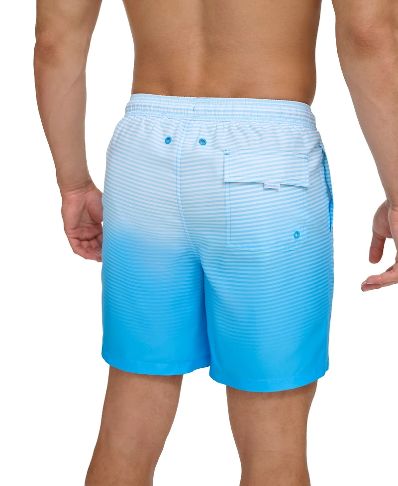 Calvin Klein Men's Gradient Striped 7" Volley Swim Trunks