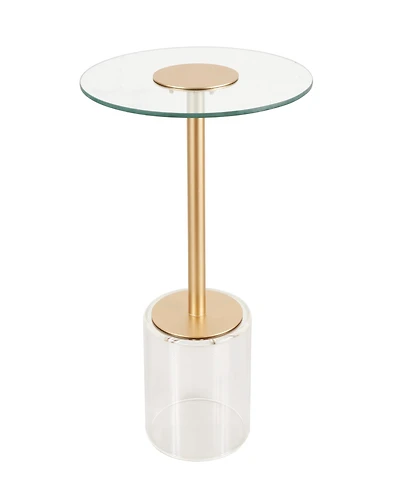 Rosemary Lane 16" x 16" x 22" Acrylic Elevated Base and Gold-Tone Stand Accent Table