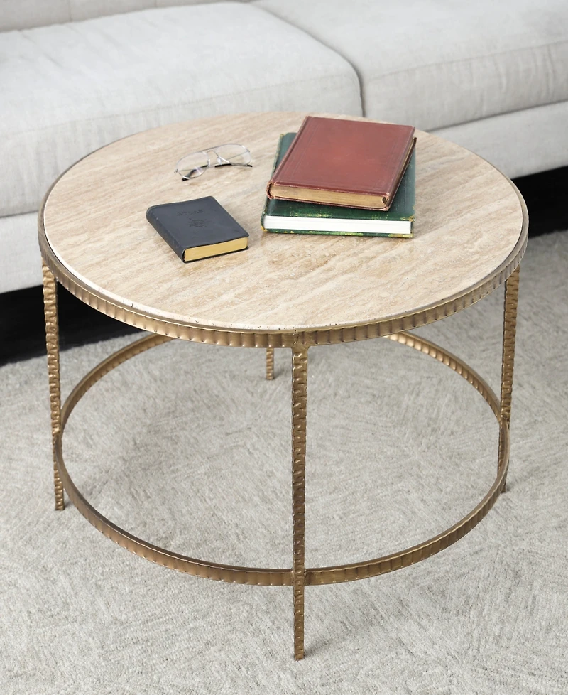 Rosemary Lane 31" x 31" x 18" Marble Coffee Table