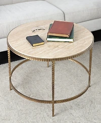 Rosemary Lane 31" x 31" x 18" Marble Coffee Table