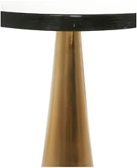 Rosemary Lane Aluminum Geometric Cone Textured Glass Tabletop Accent Table - Black