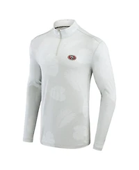 Men's Tommy Bahama Gray San Francisco 49ers Delray Frond IslandZone Half-Zip Sweatshirt