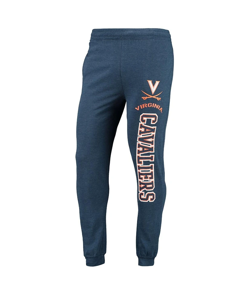 Men's Concepts Sport Navy, Heather Charcoal Virginia Cavaliers Meter Long Sleeve Hoodie T-shirt and Jogger Pajama Set