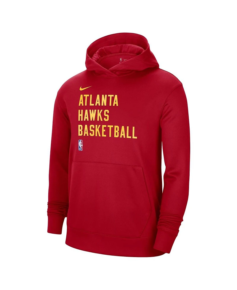 Men's and Women's Nike Red Atlanta Hawks 2023/24 Performance Spotlight On-Court Practice Pullover Hoodie