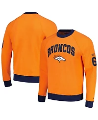 Men's Tommy Hilfiger Orange Denver Broncos Reese Raglan Tri-Blend Pullover Sweatshirt