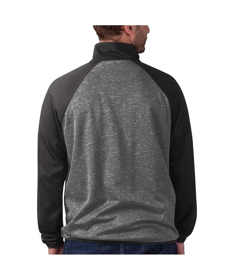 Men's G-iii Sports by Carl Banks Black Vegas Golden Knights Runners Raglan Full-Zip Track Jacket