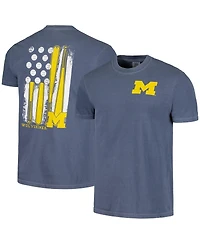 Men's Navy Michigan Wolverines Baseball Flag Comfort Colors T-shirt