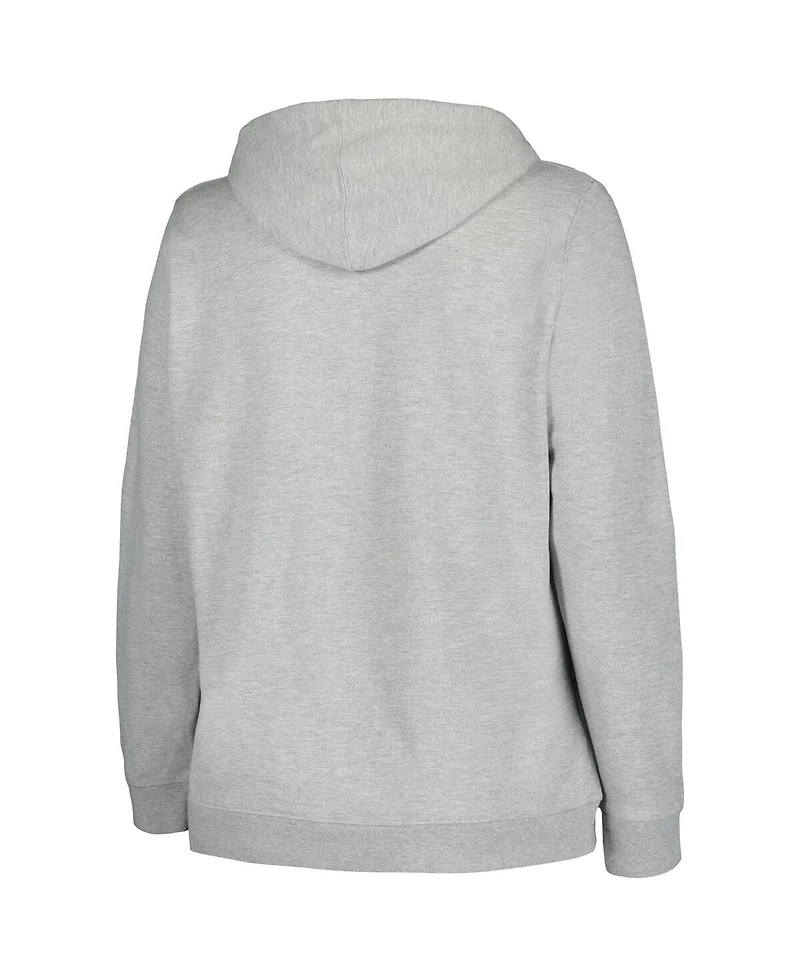 Women's Champion Heather Gray Kentucky Wildcats Plus Heart & Soul Notch Neck Pullover Hoodie