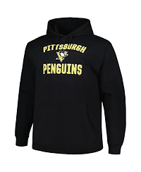 Men's Profile Black Pittsburgh Penguins Big and Tall Arch Over Logo Pullover Hoodie