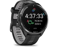 Garmin Garming Titanium Bezel Running Watch With Silicone Carbon Gray Strap Unisex Smartwatch