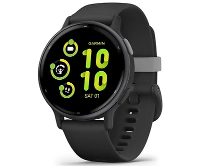 Garmin Fitness Unisex Smartwatch - Slate Silicone Strap