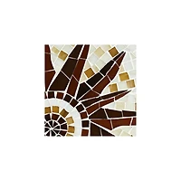 Teal Island Designs Rustic Black Round Outdoor Accent Side Tables 14" Wide Set of 2 Brown Mosaic Tabletop for Front Porch Patio Home House