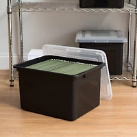 Iris Usa File Box File Organizer Plastic File Box for Letter/Legal File, Bpa-Free Plastic Storage Bin Tote Organizer with Durable and Secure Latching