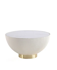 Manhattan Comfort Anderson 28.15" Wide Leatherette Upholstered Coffee Table