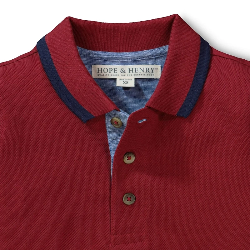 Hope & Henry Baby Boys Short Sleeve Pique Polo T- Shirt