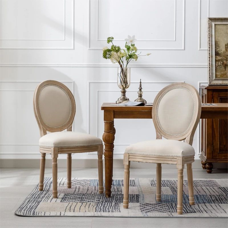 Streamdale Vintage Linen Dining Chair, Set of 2