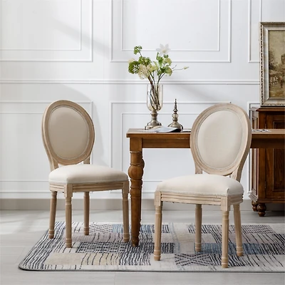 Streamdale Vintage Linen Dining Chair, Set of 2