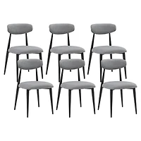 Streamdale Grey Upholstered Dining Chairs (6), Metal Legs