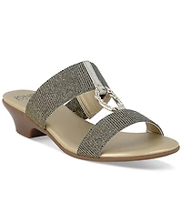 Jones New York Women's Eanna Ornamented Double Band Dress Sandals