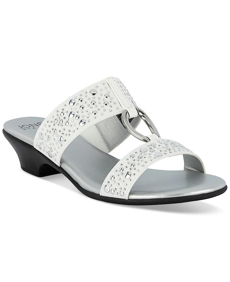Jones New York Women's Eanna Ornamented Double Band Dress Sandals